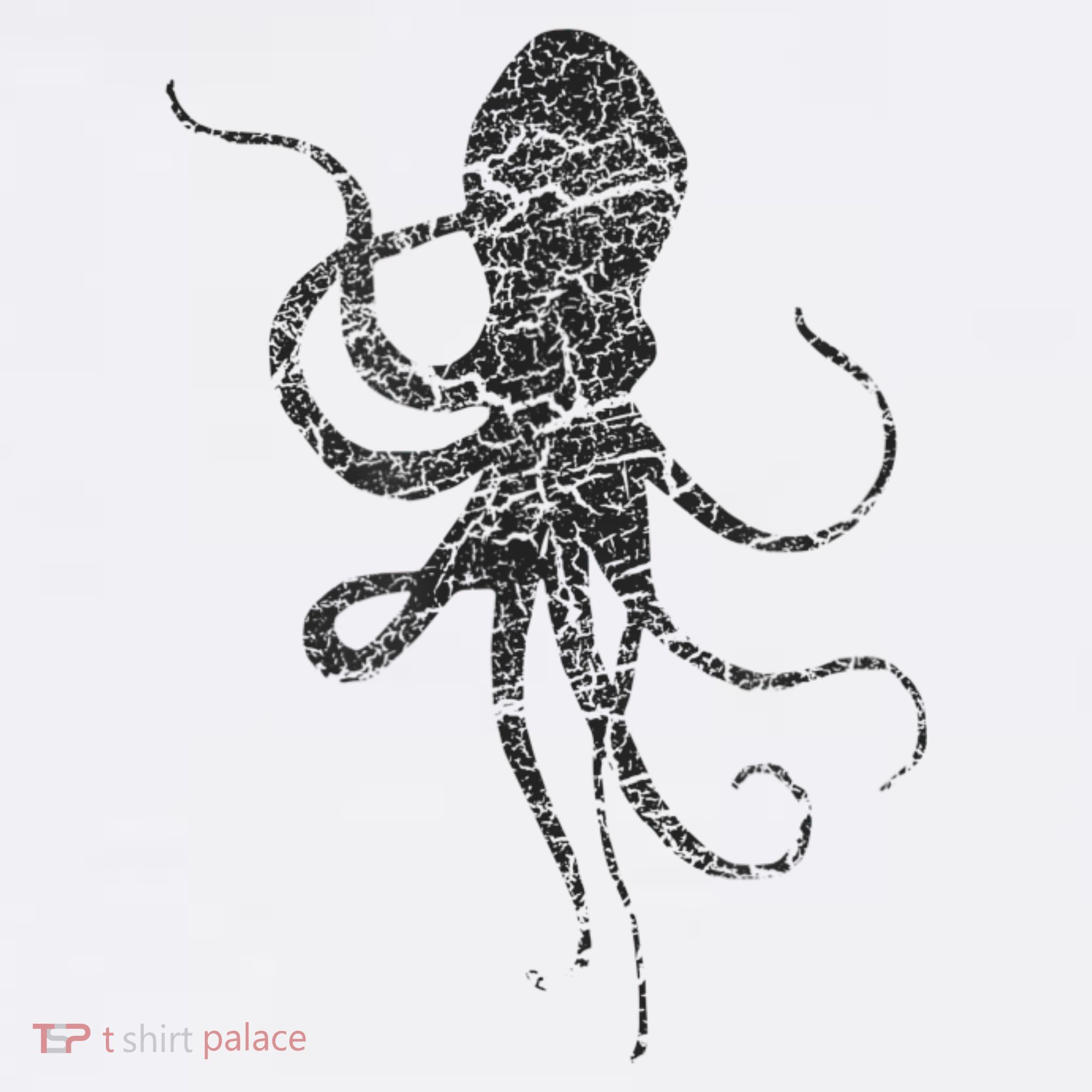 Octopus Distressed Print Vintage Octopus T-Shirt