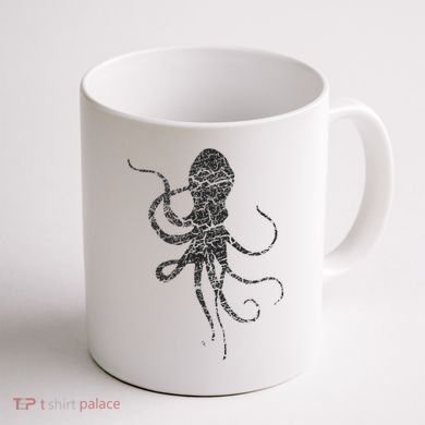 Octopus Distressed Print Vintage Octopus Coffee Mug back