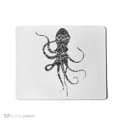 Octopus Distressed Print Vintage Octopus Mousepad