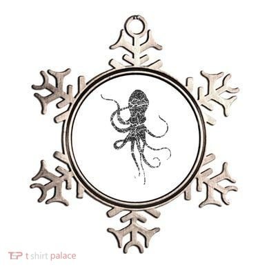 Octopus Distressed Print Vintage Octopus Ornament