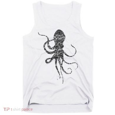 Octopus Distressed Print Vintage Octopus Tank Top