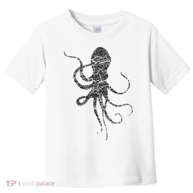 Octopus Distressed Print Vintage Octopus Toddler T-Shirt