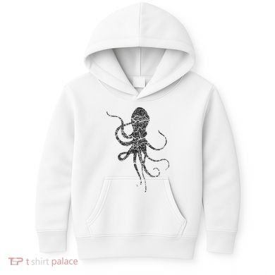 Octopus Distressed Print Vintage Octopus Kids Hoodie