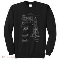 Oil Drilling Rig Patent Graphic Oilfield Driller Gift Sweatshirt thumb 0
