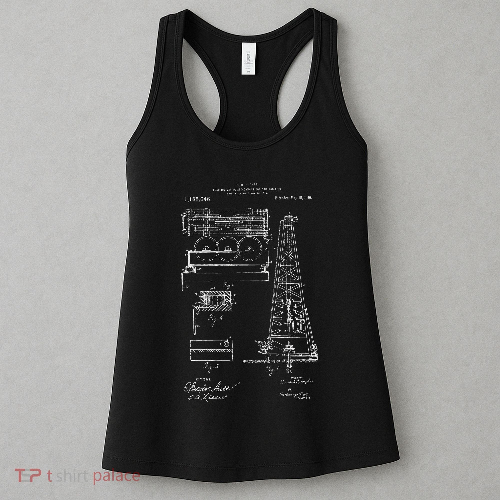 Oil Drilling Rig Patent Graphic Oilfield Driller Gift Women's Tank Top