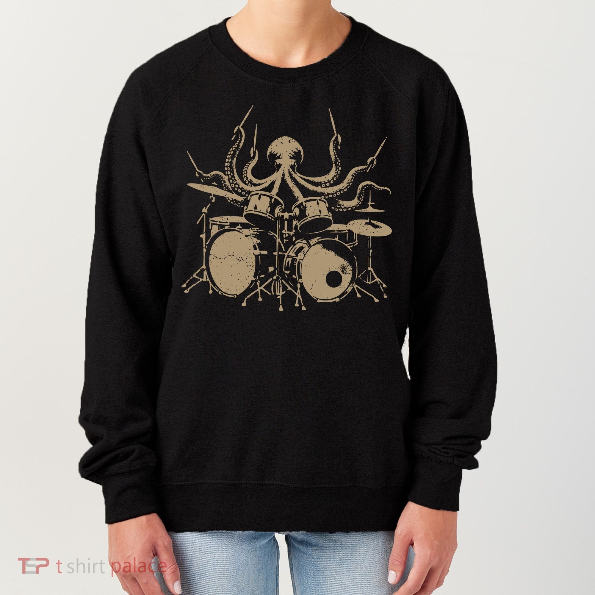 Octopus Drummer Rock N Roll Band Women's Sweatshirt
