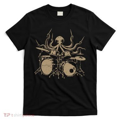 Octopus Drummer Rock N Roll Band T-Shirt