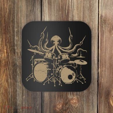 Octopus Drummer Rock N Roll Band Coaster