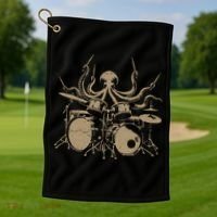 Octopus Drummer Rock N Roll Band Golf Towel thumb 1