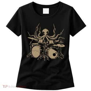 Octopus Drummer Rock N Roll Band Women's T-Shirt
