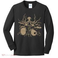 Octopus Drummer Rock N Roll Band Kids Long Sleeve Shirt thumb 0
