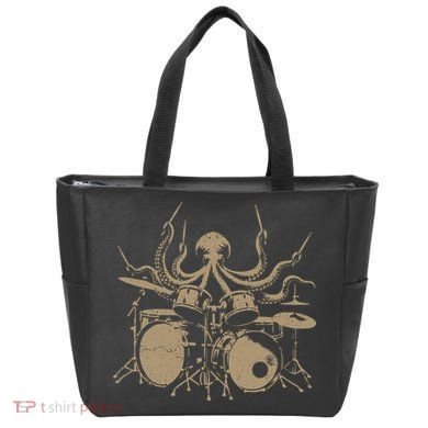 Octopus Drummer Rock N Roll Band Tote Bag