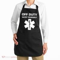 Off Duty Save Yourself Funny Nurse Nurses Day Apron thumb 2