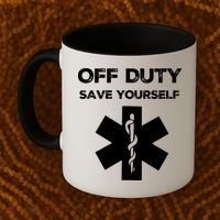 Off Duty Save Yourself Funny Nurse Nurses Day Coffee Mug thumb 2