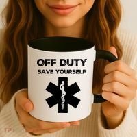 Off Duty Save Yourself Funny Nurse Nurses Day Coffee Mug thumb 3