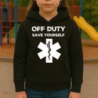 Off Duty Save Yourself Funny Nurse Nurses Day Kids Hoodie thumb 3