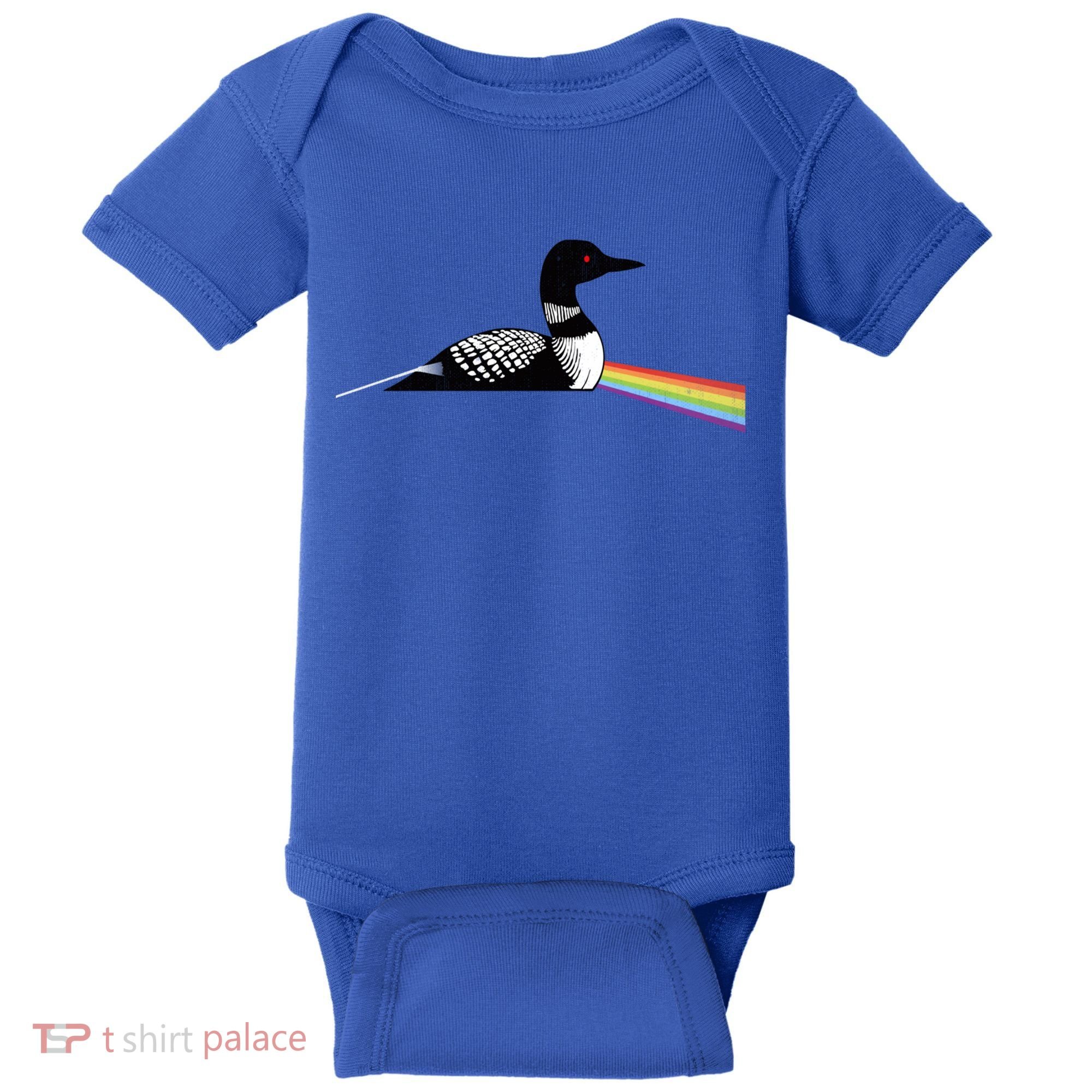 Original Dark Side Of The Loon Bird Watching Classic Rock Gift Baby Bodysuit