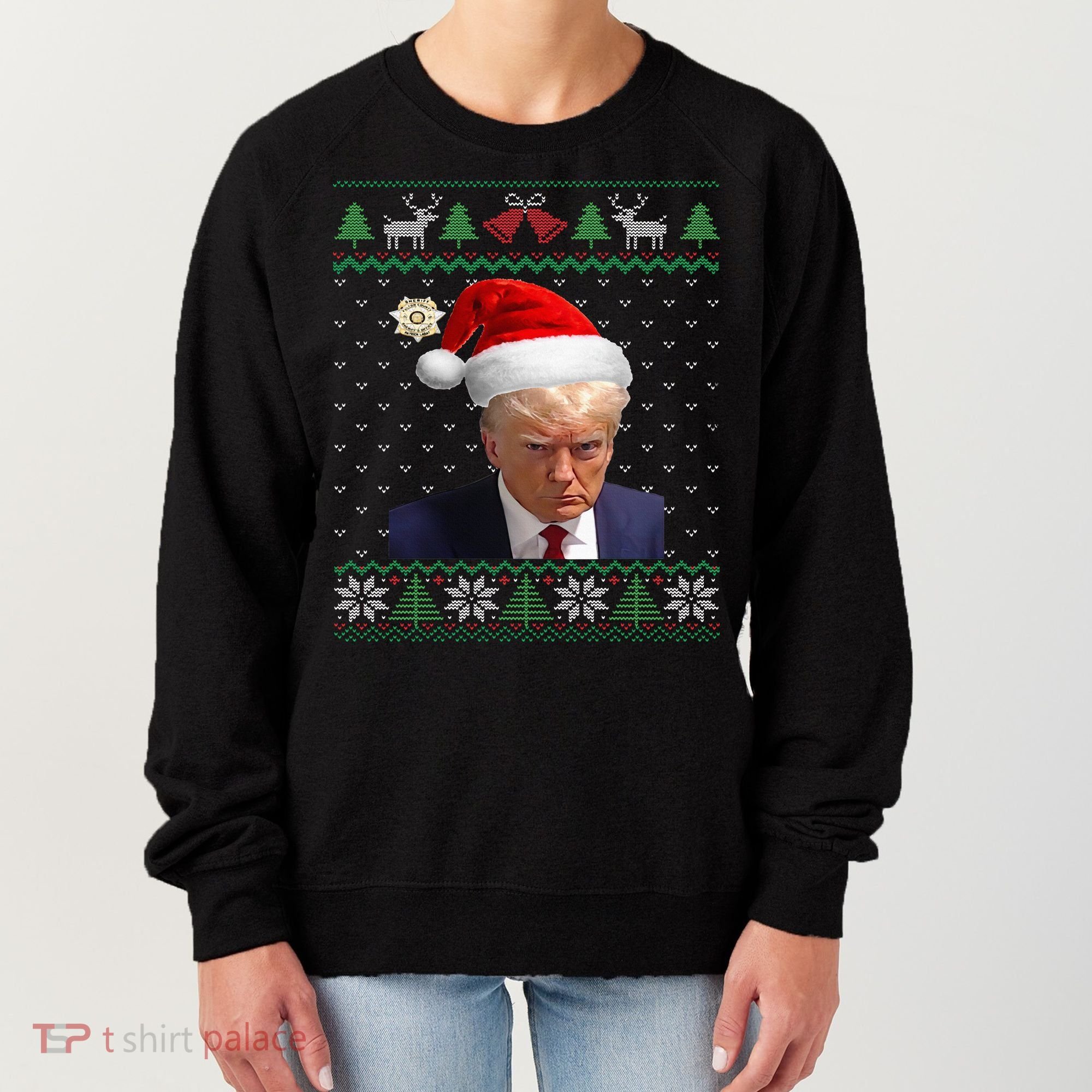 Official Donald Trump Mug Shot Ugly Christmas  Women's Sweatshirt
