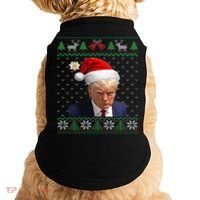 Official Donald Trump Mug Shot Ugly Christmas  Doggie Tank thumb 0