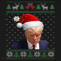 Official Donald Trump Mug Shot Ugly Christmas  Doggie Tank thumb 4