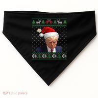 Official Donald Trump Mug Shot Ugly Christmas  USA-Made Doggie Bandana thumb 0