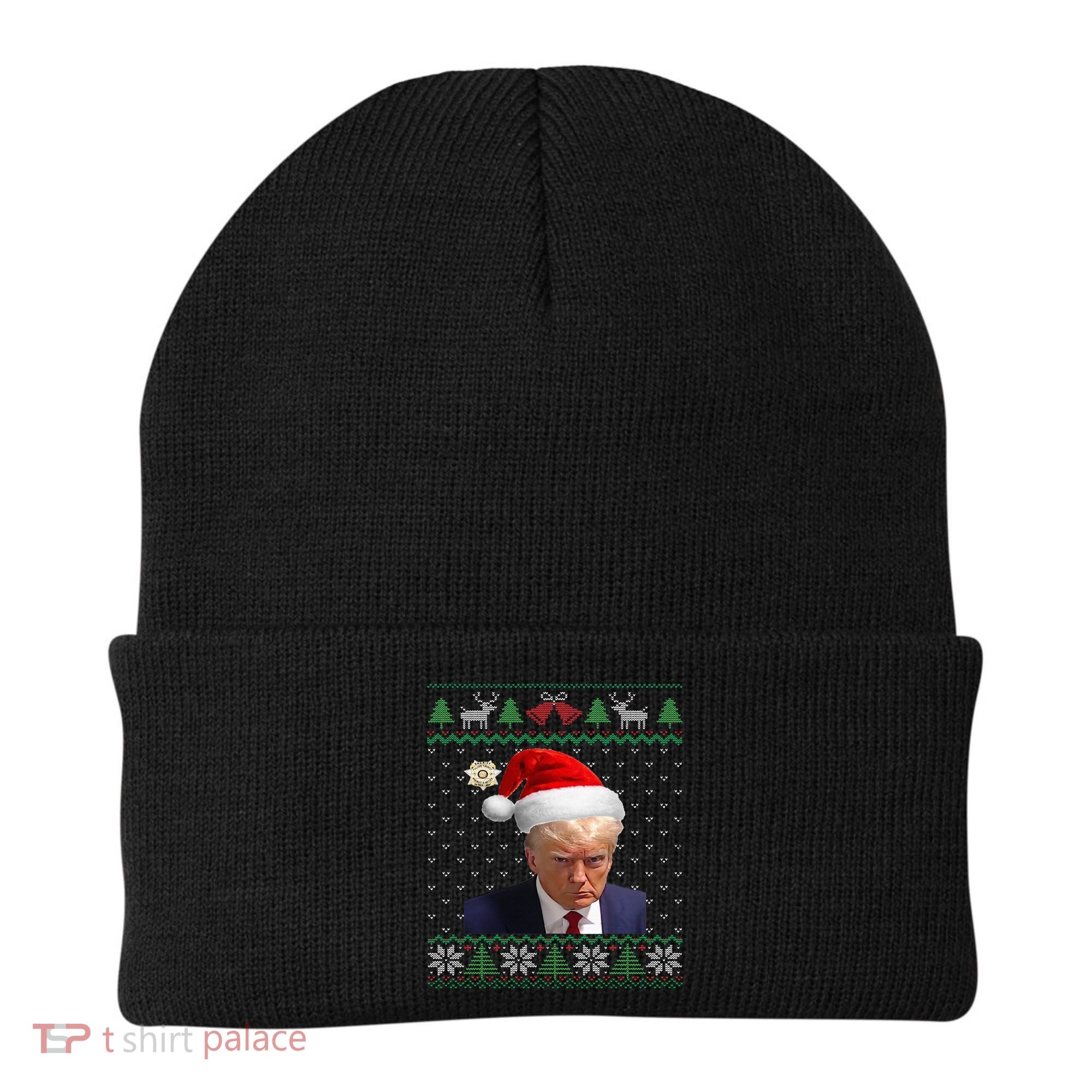 Official Donald Trump Mug Shot Ugly Christmas  Beanie
