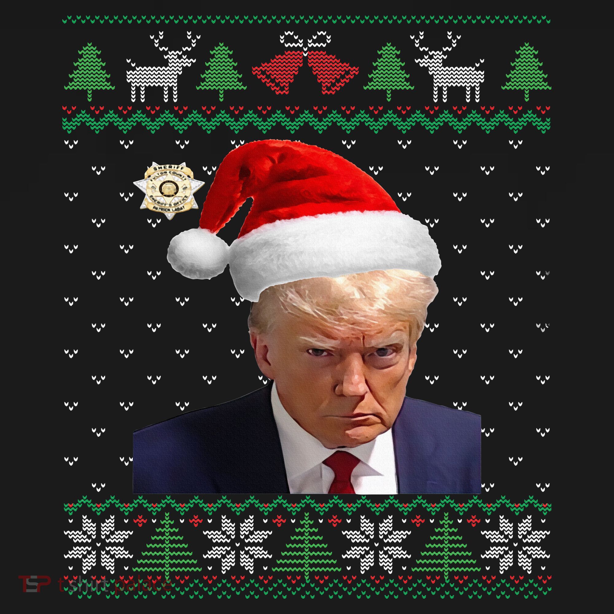 Official Donald Trump Mug Shot Ugly Christmas  Women's Hoodie