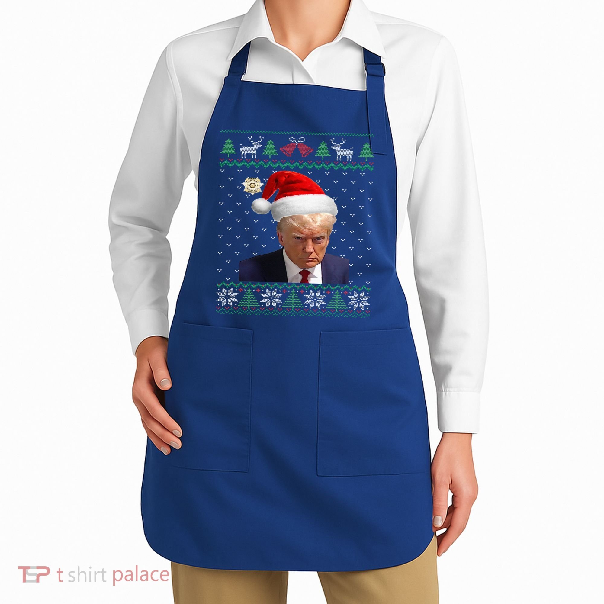 Official Donald Trump Mug Shot Ugly Christmas  Apron
