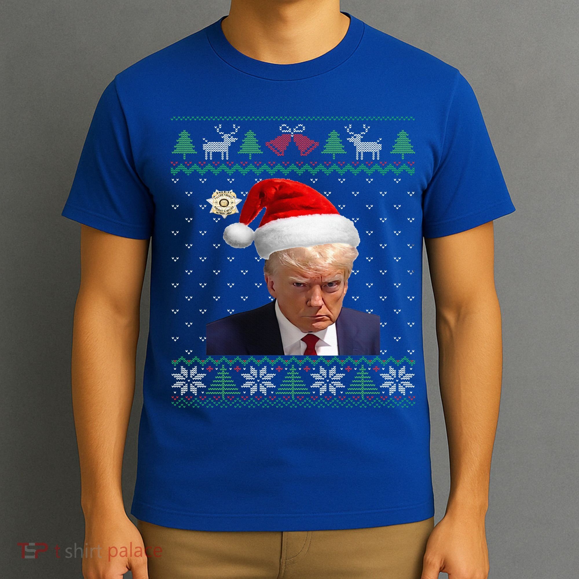 Official Donald Trump Mug Shot Ugly Christmas  T-Shirt