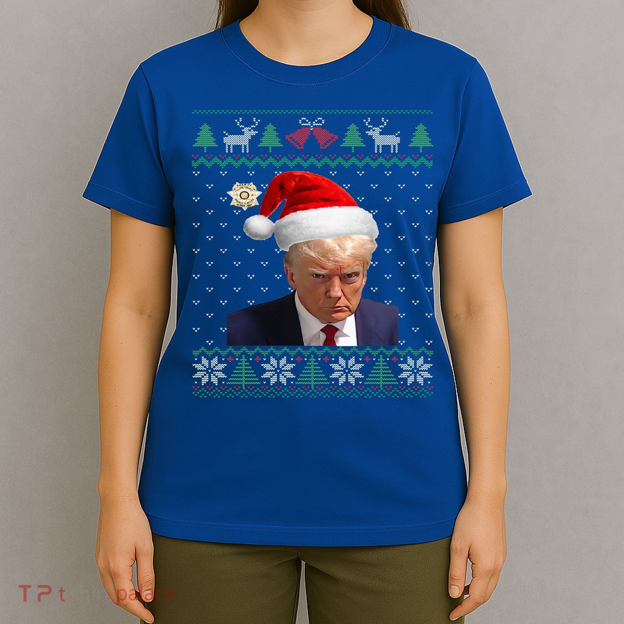 Official Donald Trump Mug Shot Ugly Christmas  T-Shirt