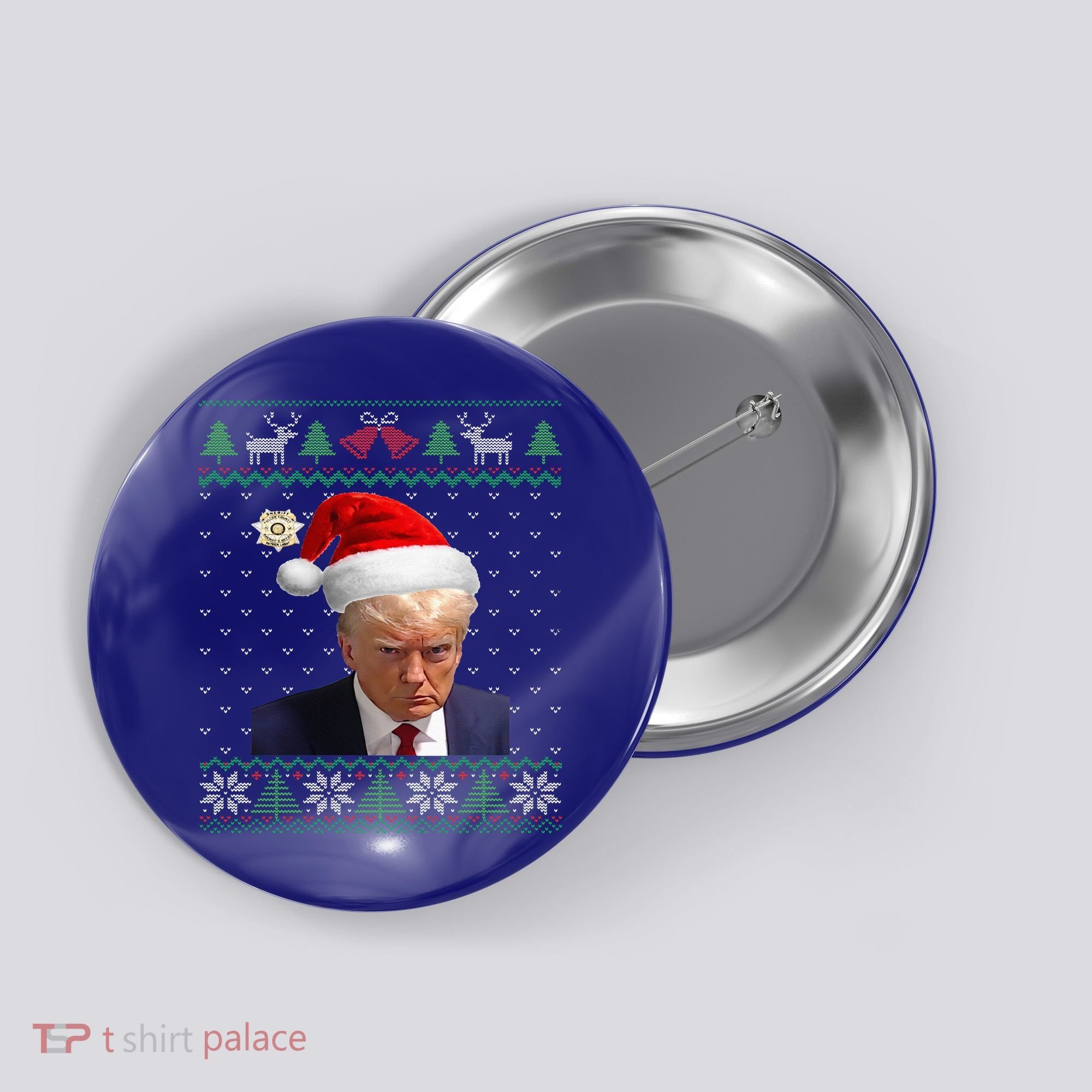 Official Donald Trump Mug Shot Ugly Christmas  Button
