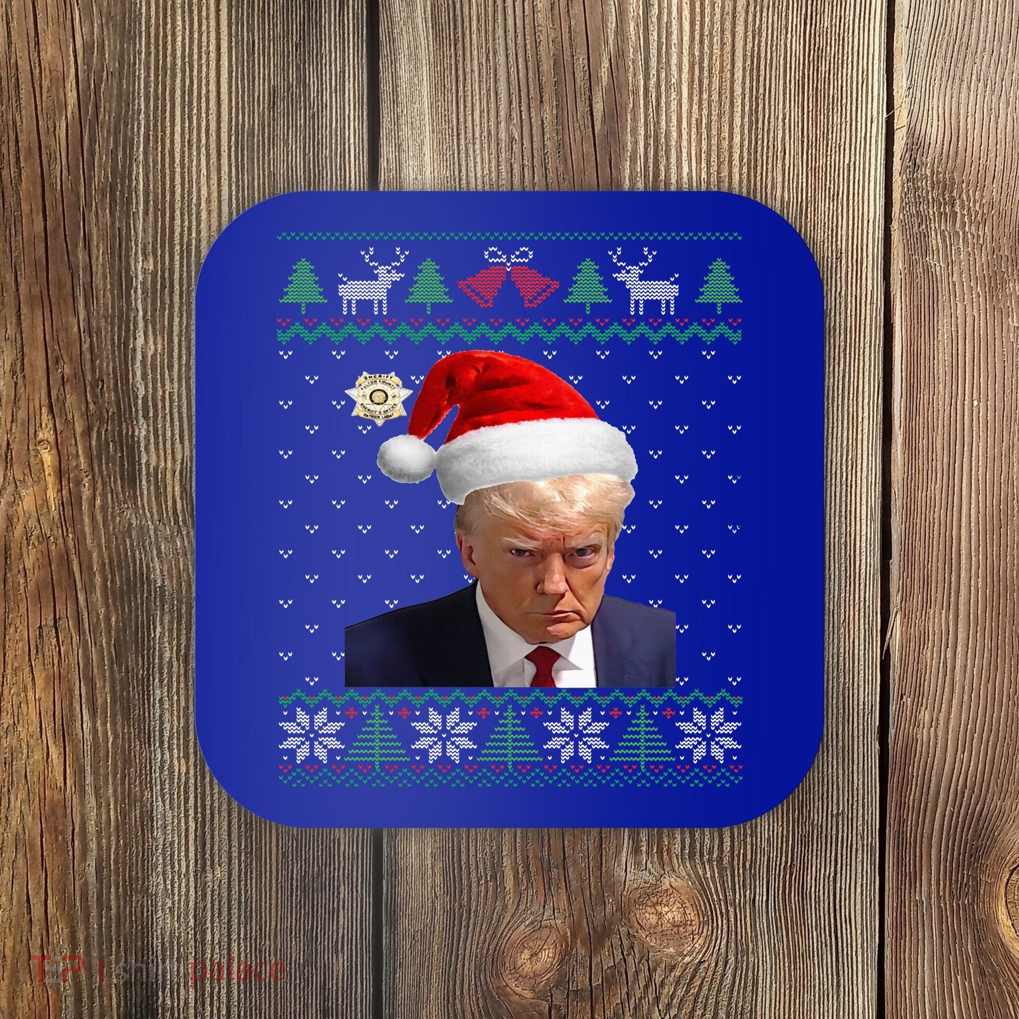 Official Donald Trump Mug Shot Ugly Christmas  Coaster