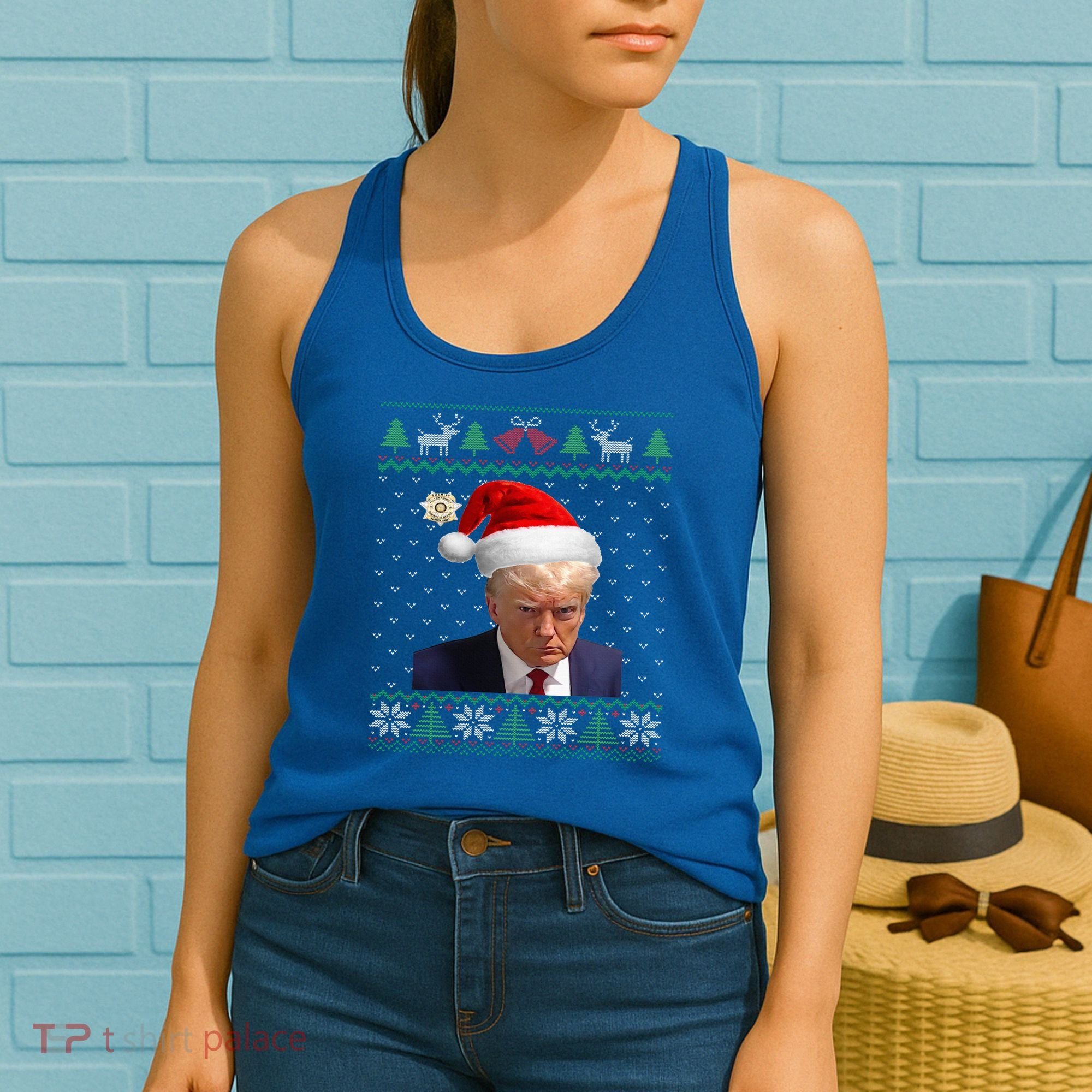 Official Donald Trump Mug Shot Ugly Christmas  Women's Tank Top