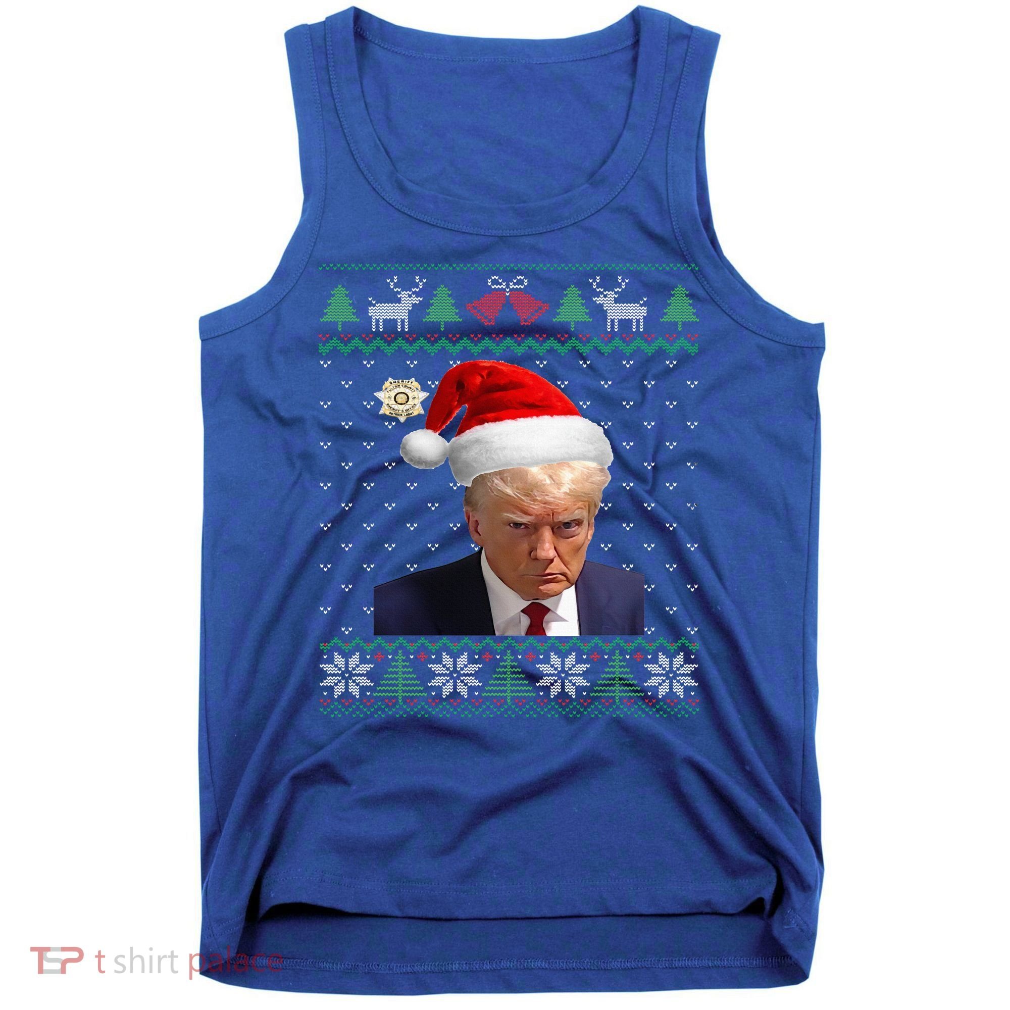 Official Donald Trump Mug Shot Ugly Christmas  Tank Top