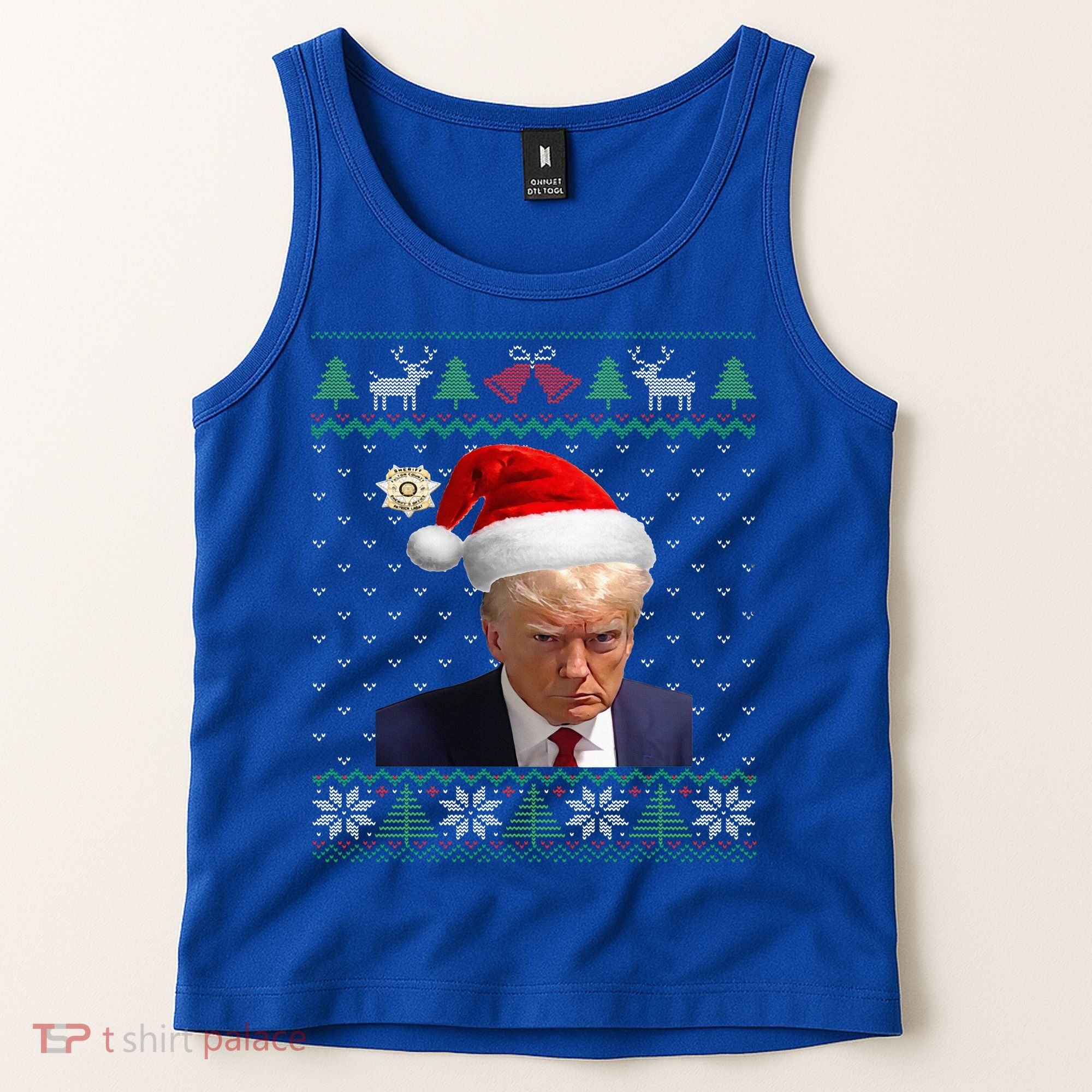 Official Donald Trump Mug Shot Ugly Christmas  Tank Top