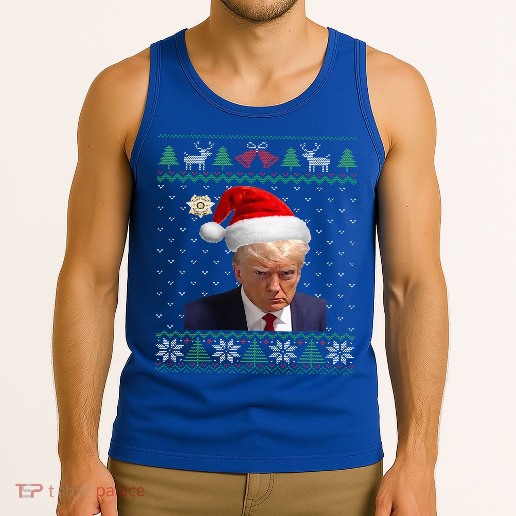 Official Donald Trump Mug Shot Ugly Christmas  Tank Top