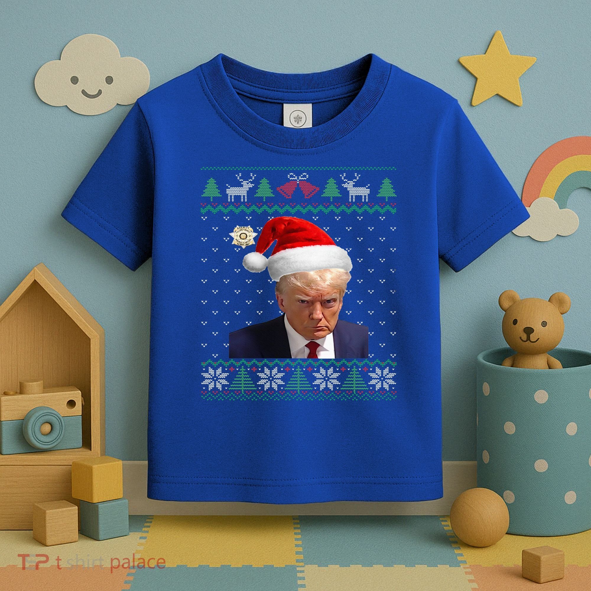 Official Donald Trump Mug Shot Ugly Christmas  Toddler T-Shirt