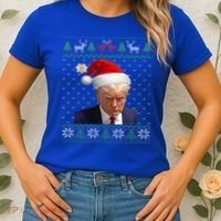 Official Donald Trump Mug Shot Ugly Christmas  Women's T-Shirt thumb 2