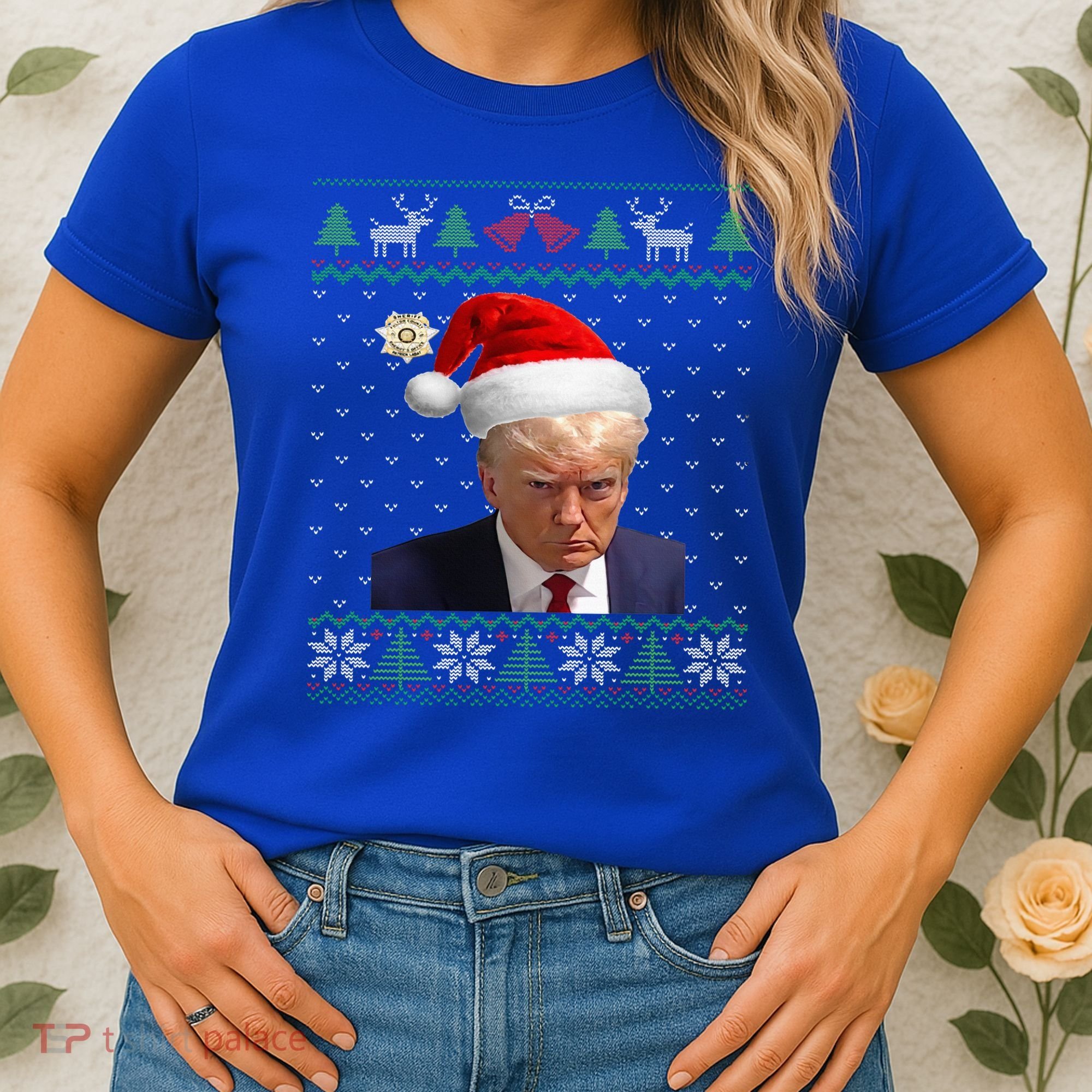 Official Donald Trump Mug Shot Ugly Christmas  Women's T-Shirt