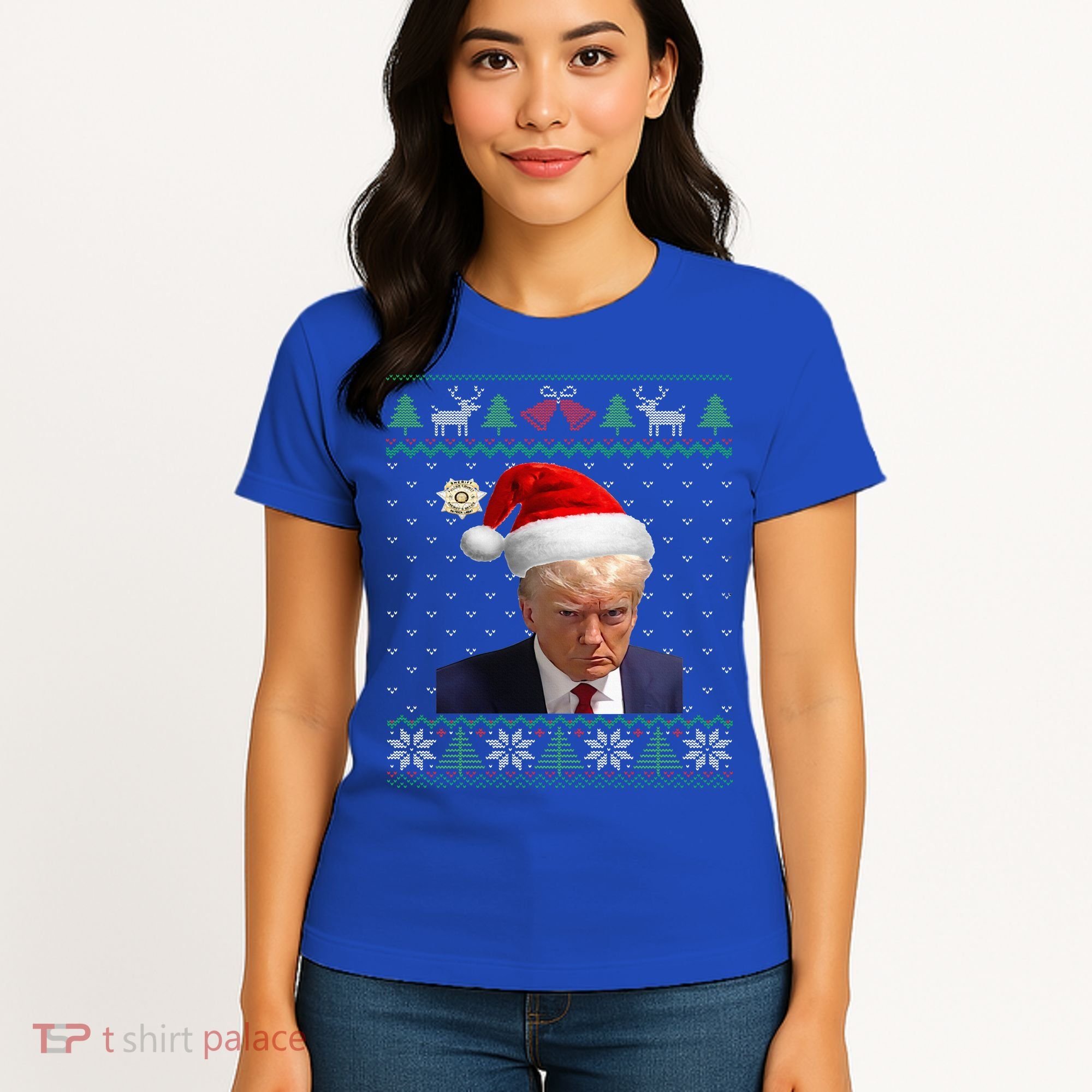 Official Donald Trump Mug Shot Ugly Christmas  Women's T-Shirt