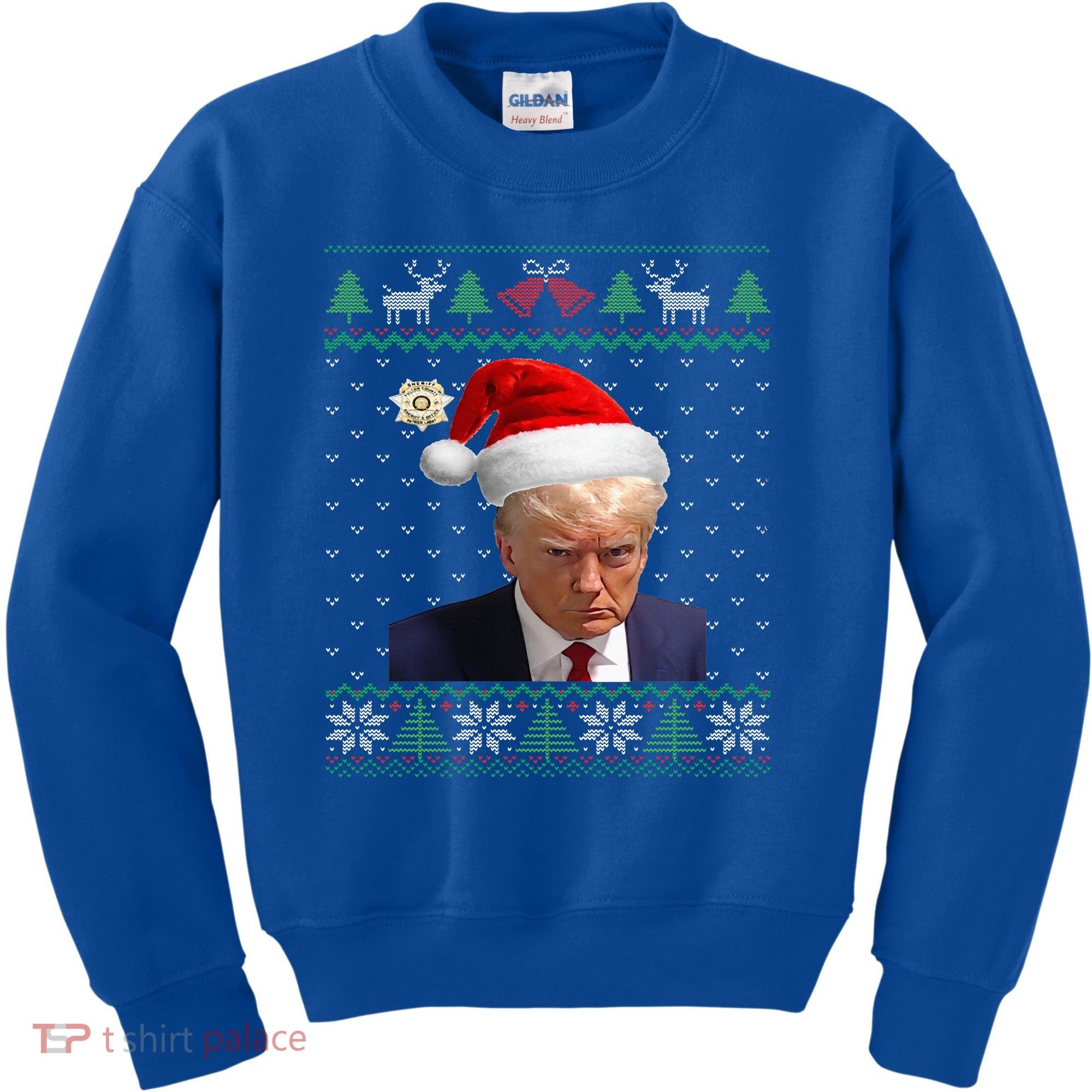 Official Donald Trump Mug Shot Ugly Christmas  Kids Sweatshirt