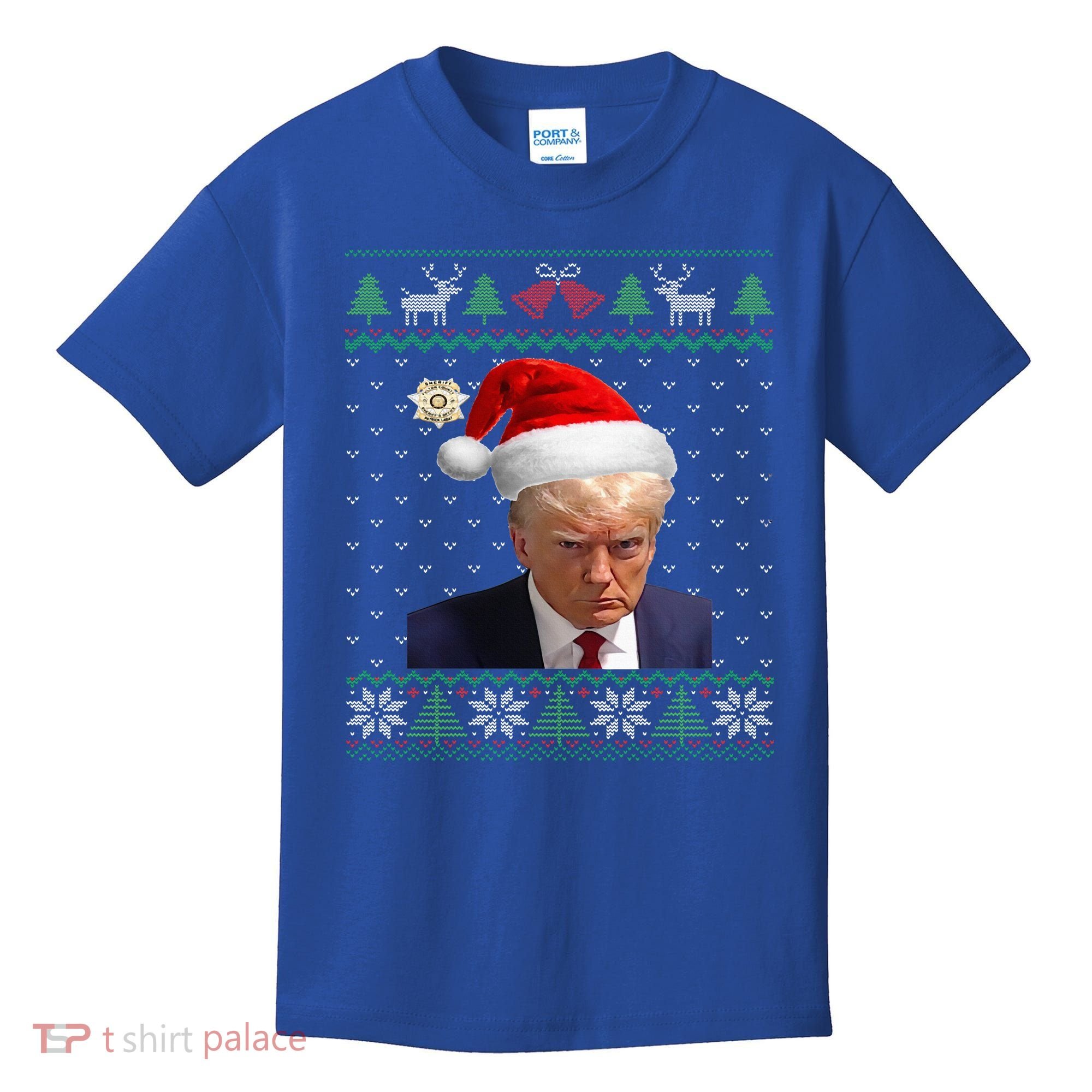 Official Donald Trump Mug Shot Ugly Christmas  Kids T-Shirt