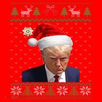 Official Donald Trump Mug Shot Ugly Christmas  Santa Hat thumb 1