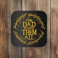 One Dad To Rule Them All Funny Fathers Day Dad Day Papa Coaster thumb 0