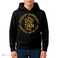 One Dad To Rule Them All Funny Fathers Day Dad Day Papa Kids Hoodie thumb 4