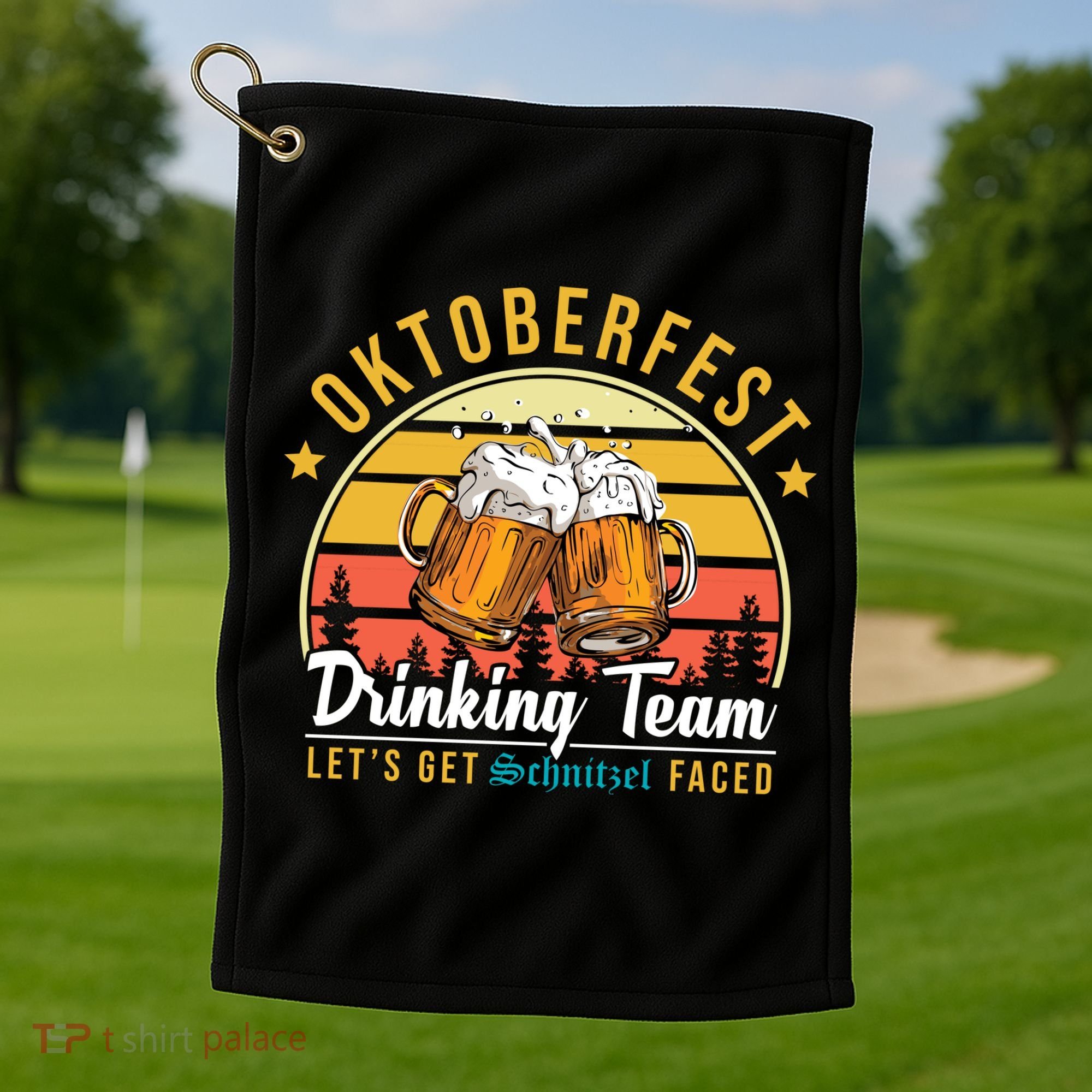 Oktoberfest Drinking Team Funny Beer Golf Towel