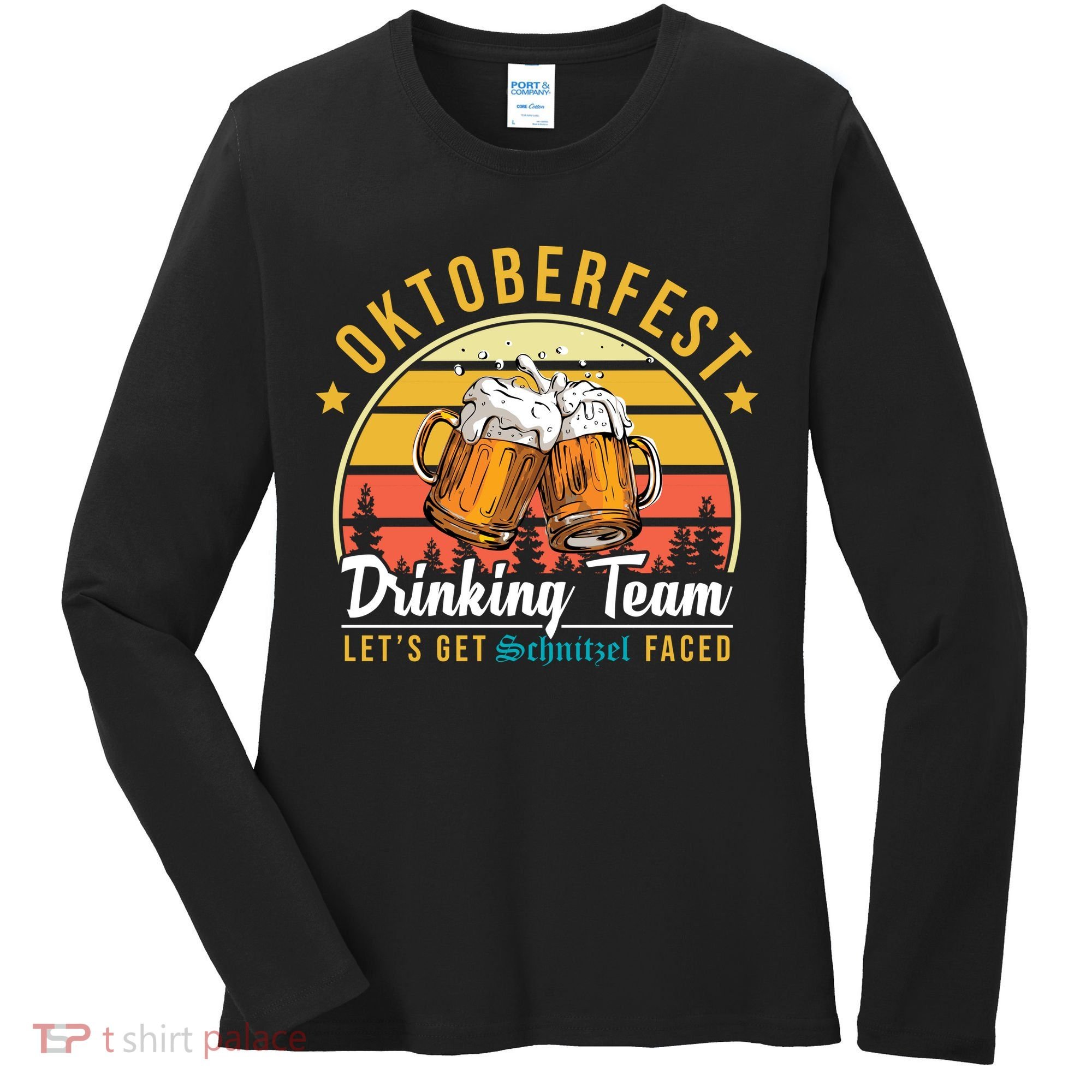 Oktoberfest Drinking Team Funny Beer Women's Long Sleeve Shirt