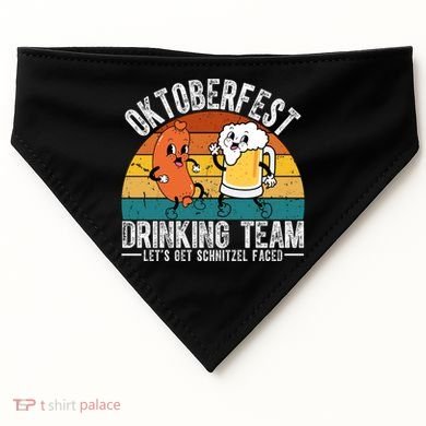 Oktoberfest Drinking Team Lets Get Schnitzel Faced Funny USA-Made Doggie Bandana