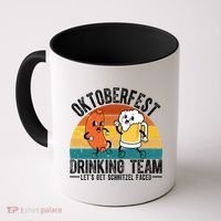 Oktoberfest Drinking Team Lets Get Schnitzel Faced Funny Coffee Mug thumb 0