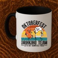 Oktoberfest Drinking Team Lets Get Schnitzel Faced Funny Coffee Mug thumb 2